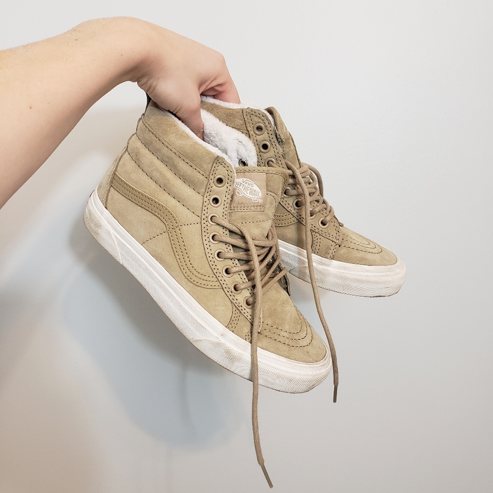 Vans Sk8-Hi MTE Beige Suede Insulated Sneakers